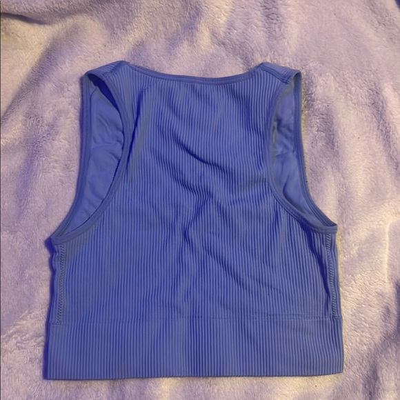 Garage Blue Ribbed Crop Tank Top - Picture 2 of 2